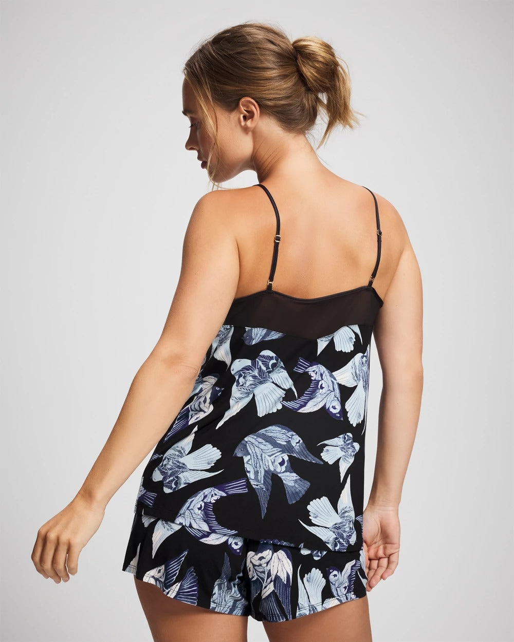 Soma / Mesh Trim Pajama Cami WHIMSICAL WINGS BLK MID