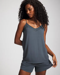 Soma / Mesh Trim Pajama Cami PETROL
