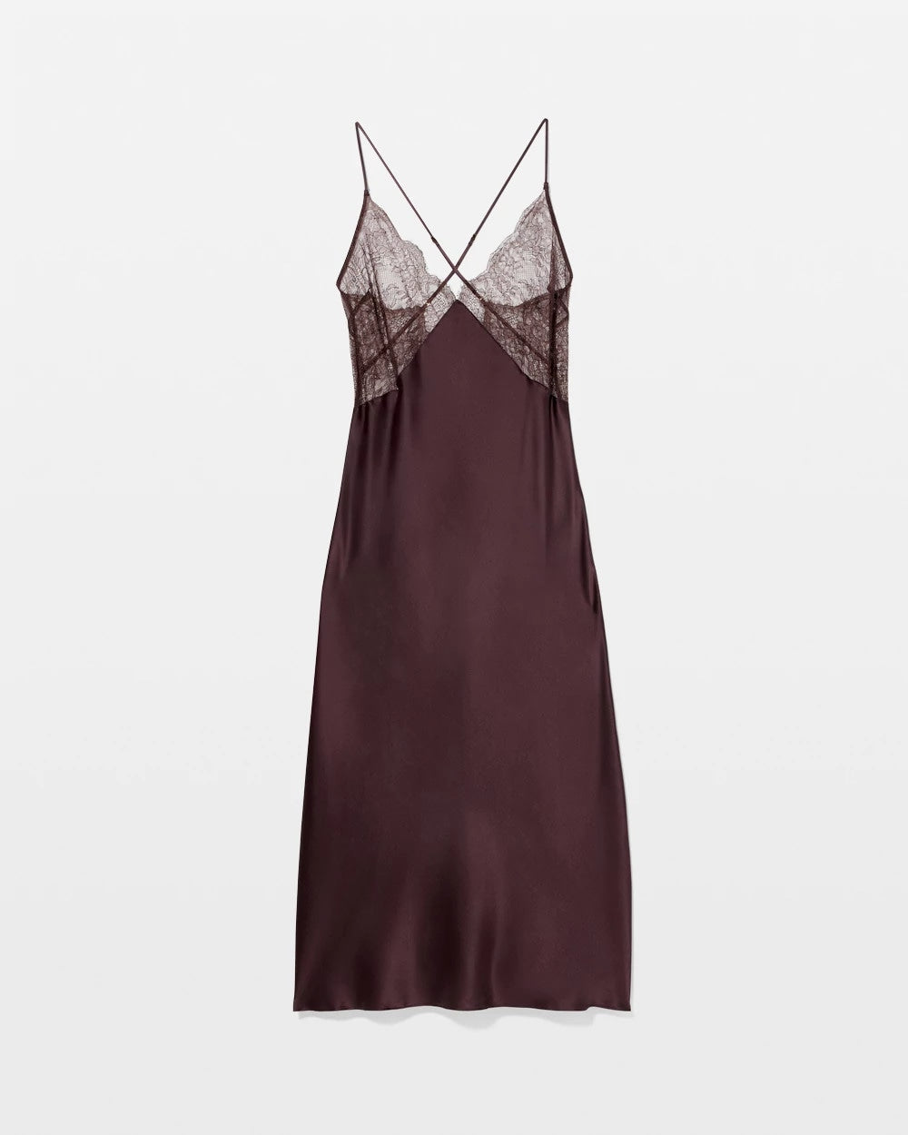 Soma / Soma’s Sexiest Silk + Lace Gown CHOCOLATE PLUM