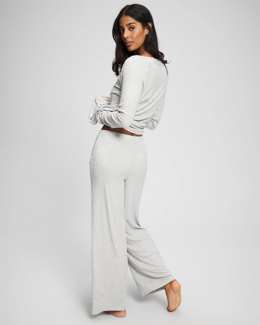 Soma / Pointelle Wide Leg Pajama Pant HEATHER FROST