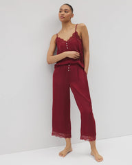 Soma / Lace Trim Crop Pajama Pant FIRST KISS