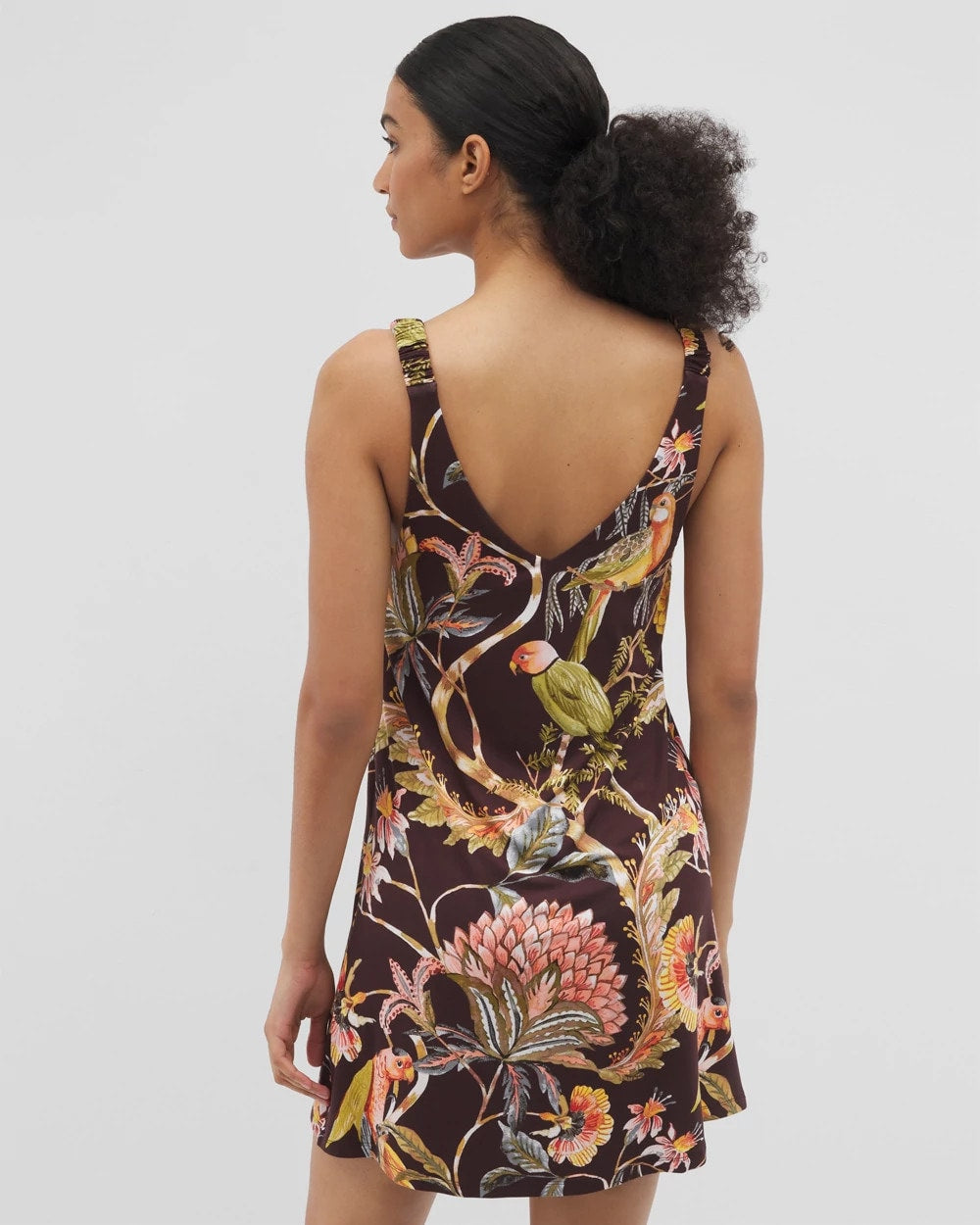 Soma / Shirred Strap Chemise PARROT-DISO PLUME G PLUM