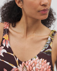 Soma / Shirred Strap Chemise PARROT-DISO PLUME G PLUM