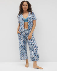 Soma / Cropped Pajama Pants PRISM GEO MID NAVY
