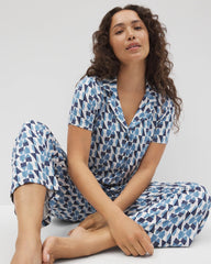 Soma / Cropped Pajama Pants PRISM GEO MID NAVY