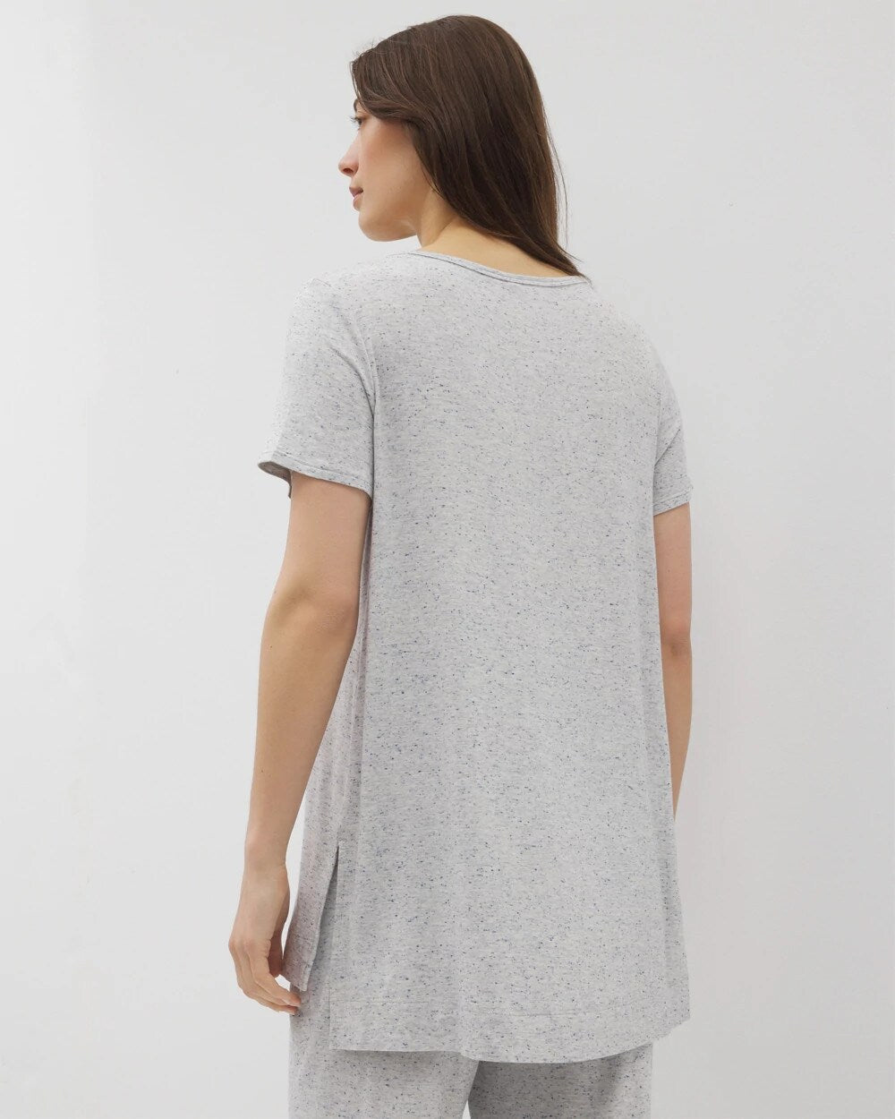 Soma / Slub Short Sleeve Tunic Pajama Tee BLUE SLUB