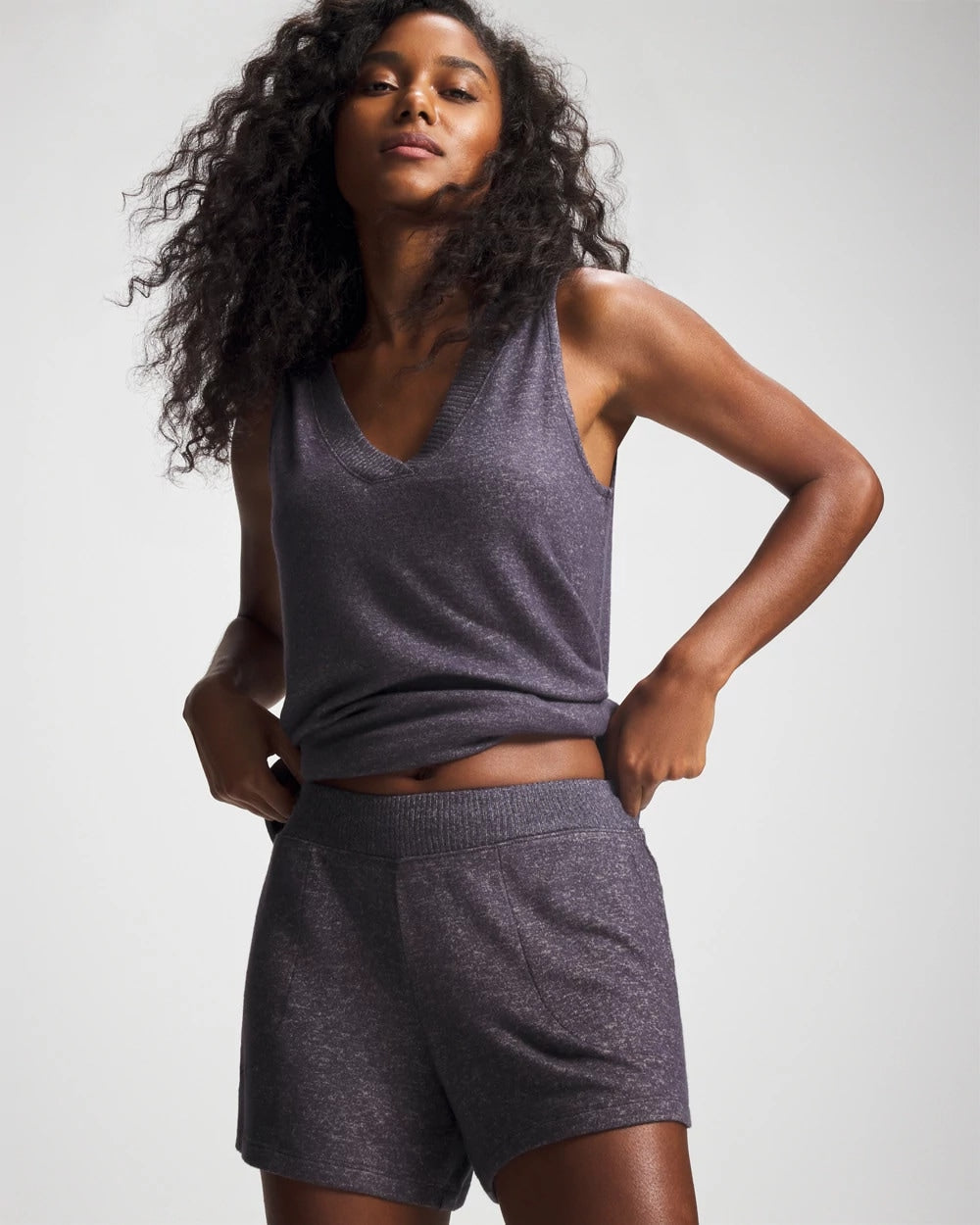 Soma / CozyLuxe Pajama Short GRAY INK/PEARLED IVORY