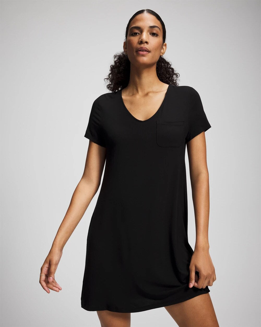 Soma / Short-Sleeve Sleepshirt BLACK
