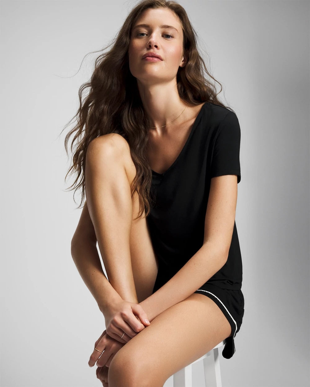 Soma / Short Sleeve Pajama Tee BLACK