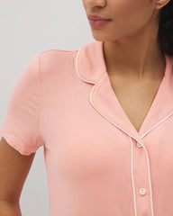 Soma / Solid Short Sleeve Notch Collar Pajama Top PALOMA GLOW