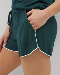 Soma / Solid Piped Pajama Shorts DARK SEA