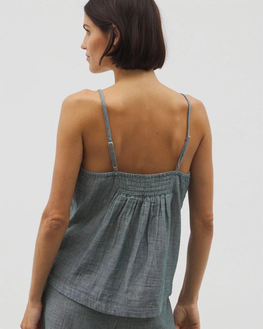 Soma / Cotton Gauze Pajama Cami DARK SEA CROSSDYE