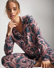 Soma / Long-Sleeve Printed Notch Collar Pajama Top IMPERIAL PAISLEY MD PET