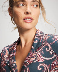 Soma / Long-Sleeve Printed Notch Collar Pajama Top IMPERIAL PAISLEY MD PET