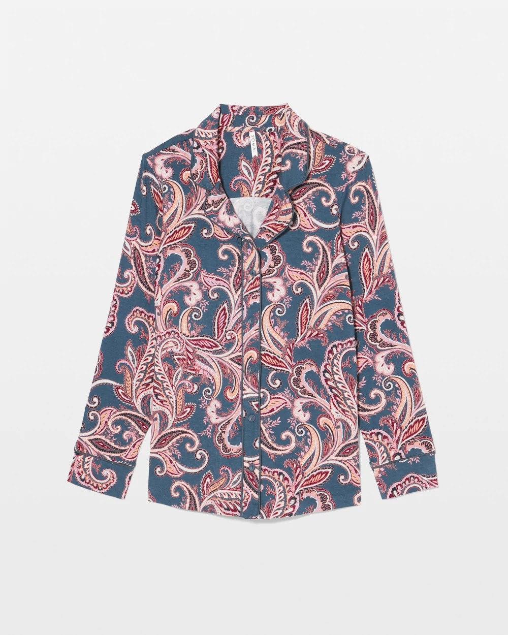 Soma / Long-Sleeve Printed Notch Collar Pajama Top IMPERIAL PAISLEY MD PET