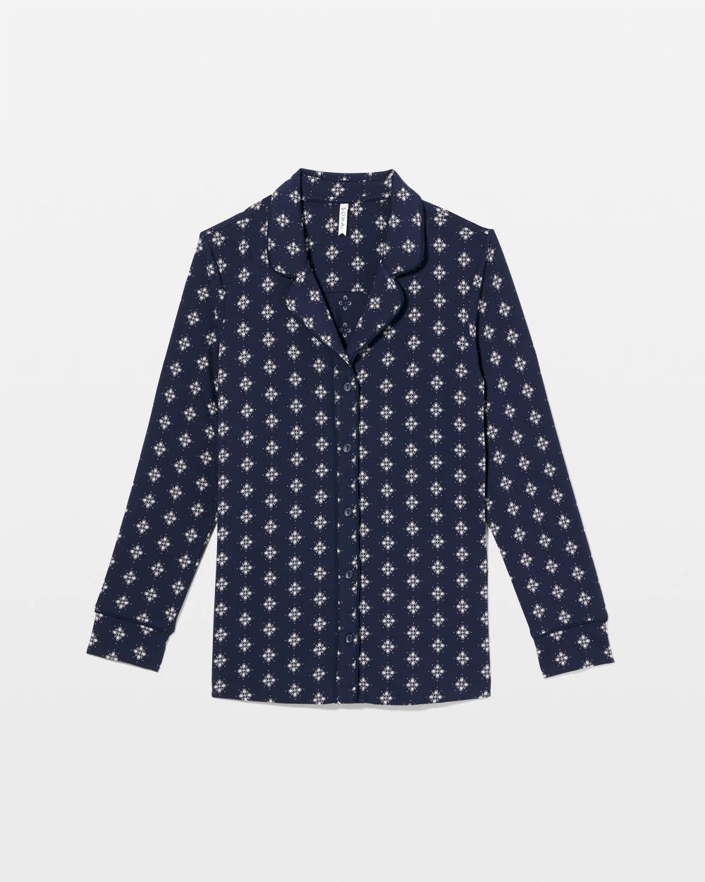 Soma / Long-Sleeve Printed Notch Collar Pajama Top BELLE FOULARD NAVY