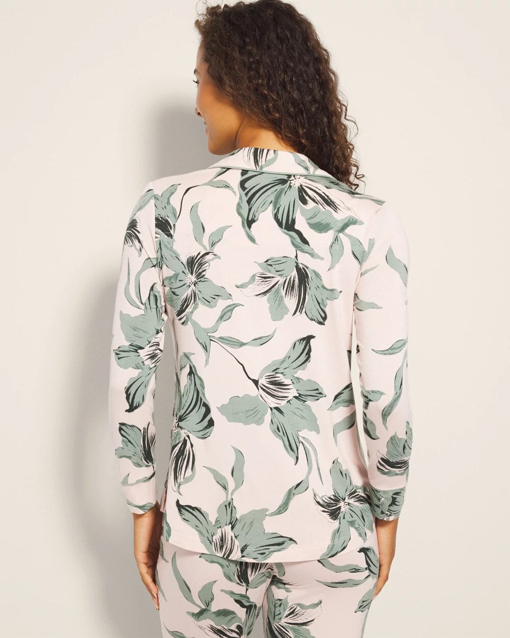 Soma / Long-Sleeve Printed Notch Collar Pajama Top BLOOM BREEZE G SEPIA ROSE