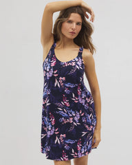 Soma / Cool Nights Ruffle Strap Chemise BLOOM BRIGHTLY NAVY