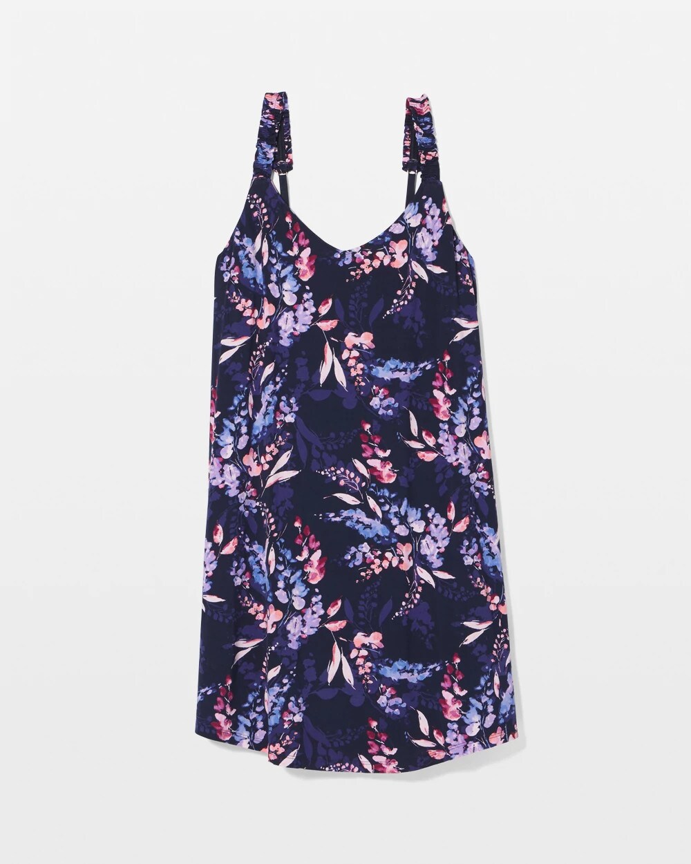 Soma / Cool Nights Ruffle Strap Chemise BLOOM BRIGHTLY NAVY