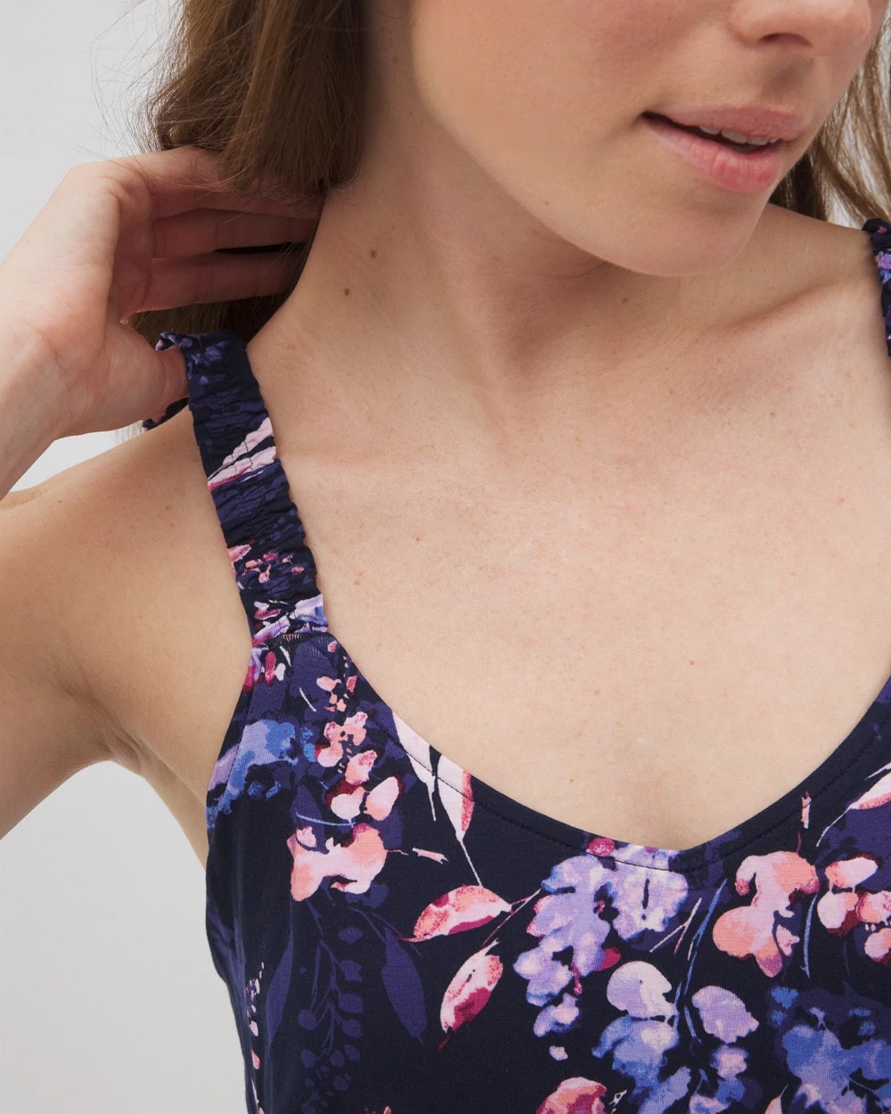Soma / Mini Ruffle Pajama Cami BLOOM BRIGHTLY NAVY