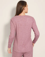 Soma / Long-Sleeve Pajama Henley HEATHER PINOT