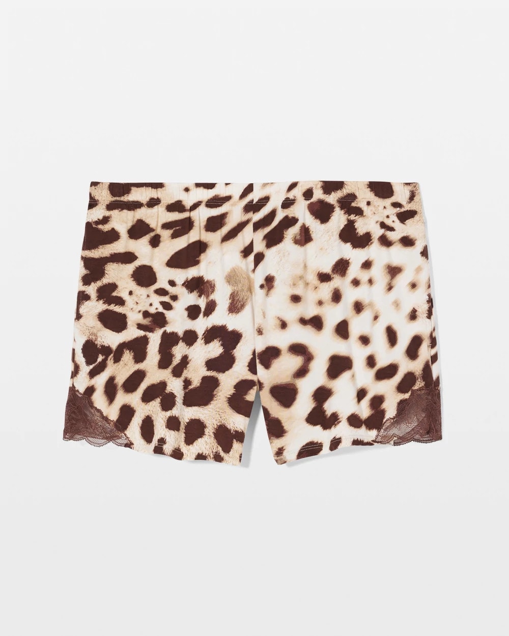 Soma / Lace-Trim Pajama Shorts ANIMAL AURA WHITE SMOKE