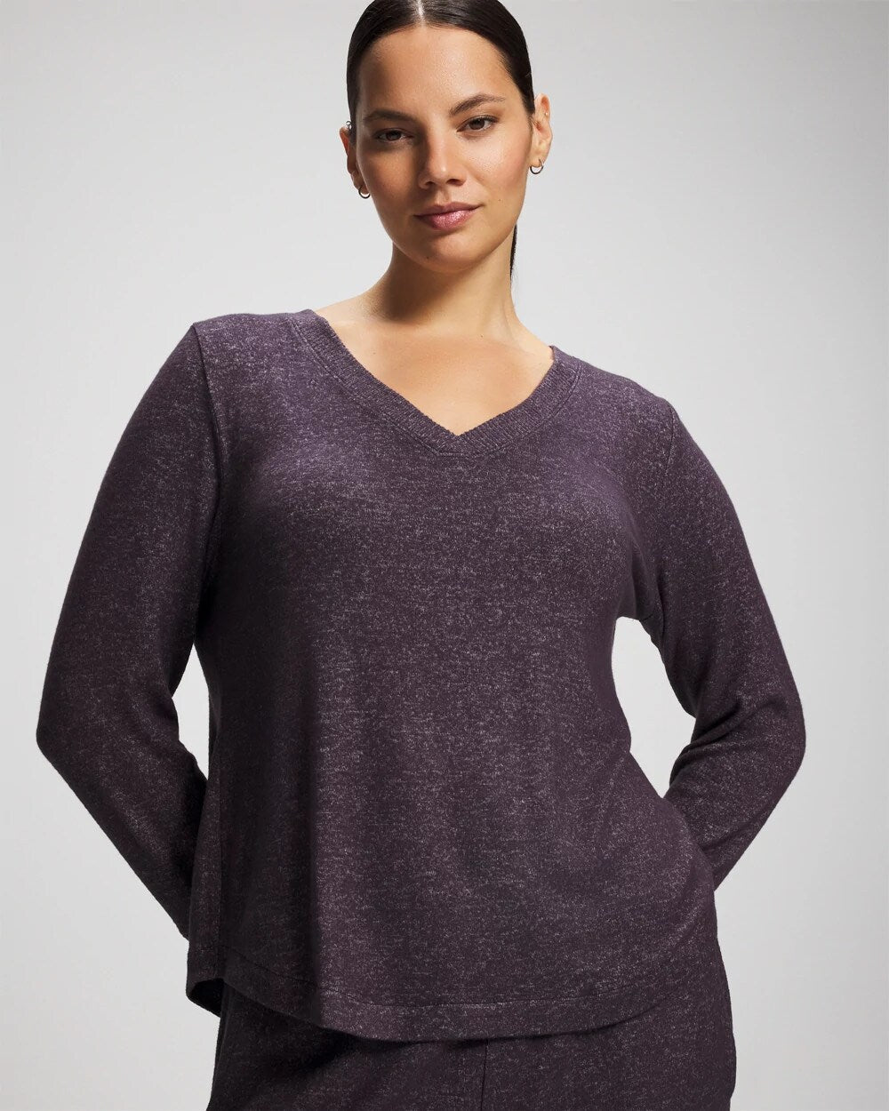 Soma / Long Sleeve Pajama Tee GRAY INK/PEARLED IVORY