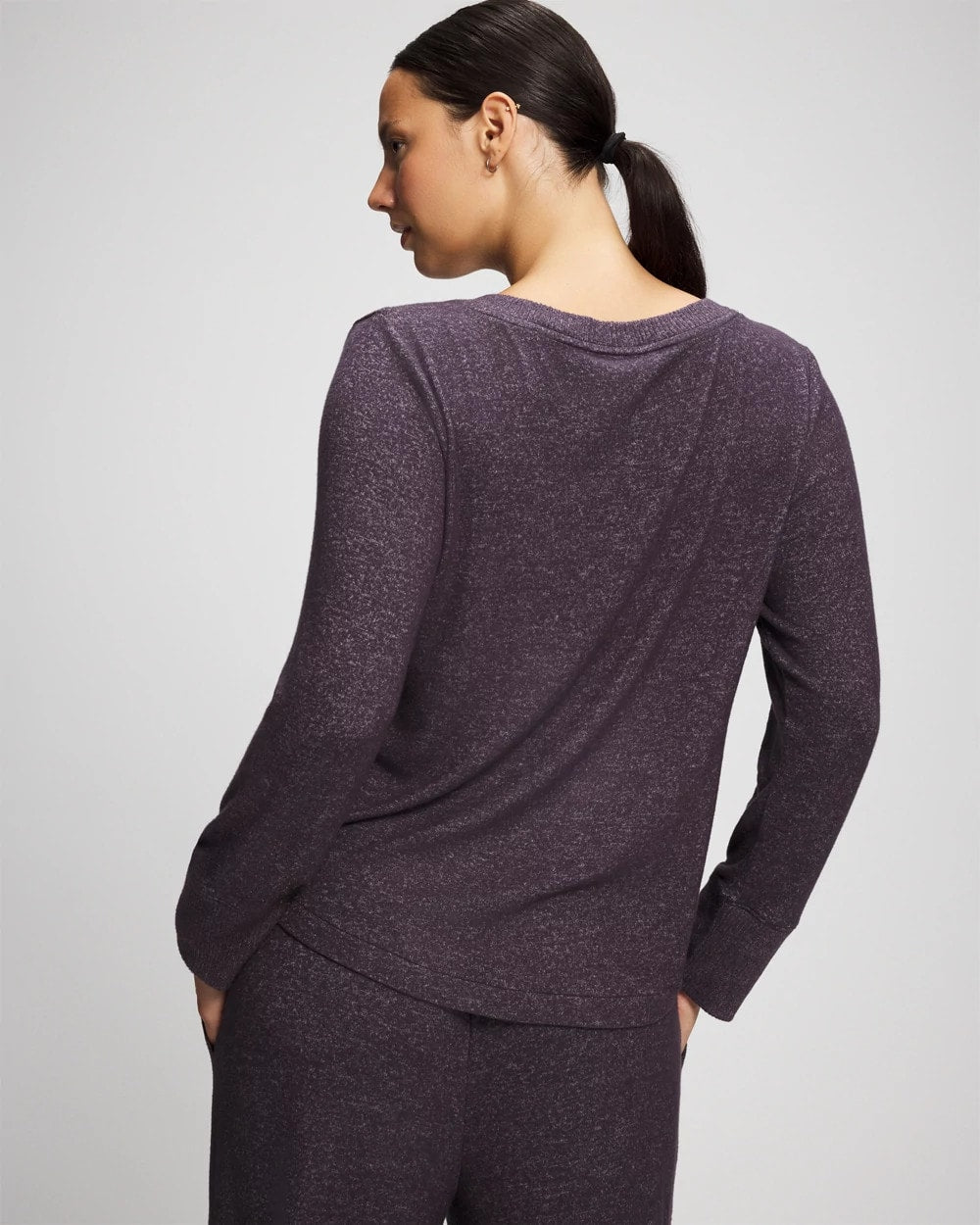 Soma / Long Sleeve Pajama Tee GRAY INK/PEARLED IVORY