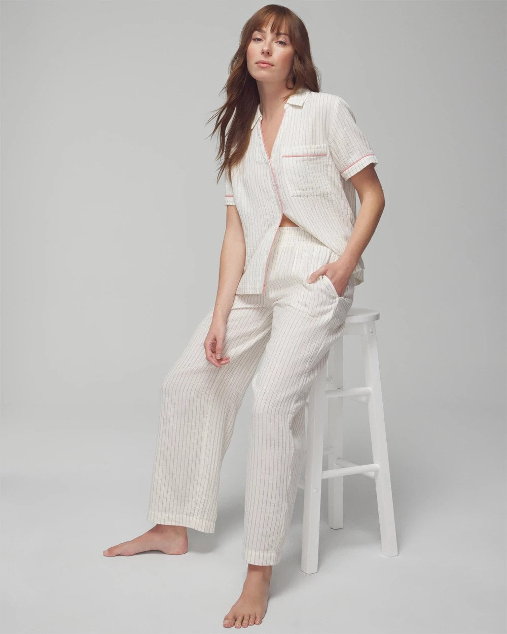 Soma / Pajama Pants DBL CLOTH BW STRIPE