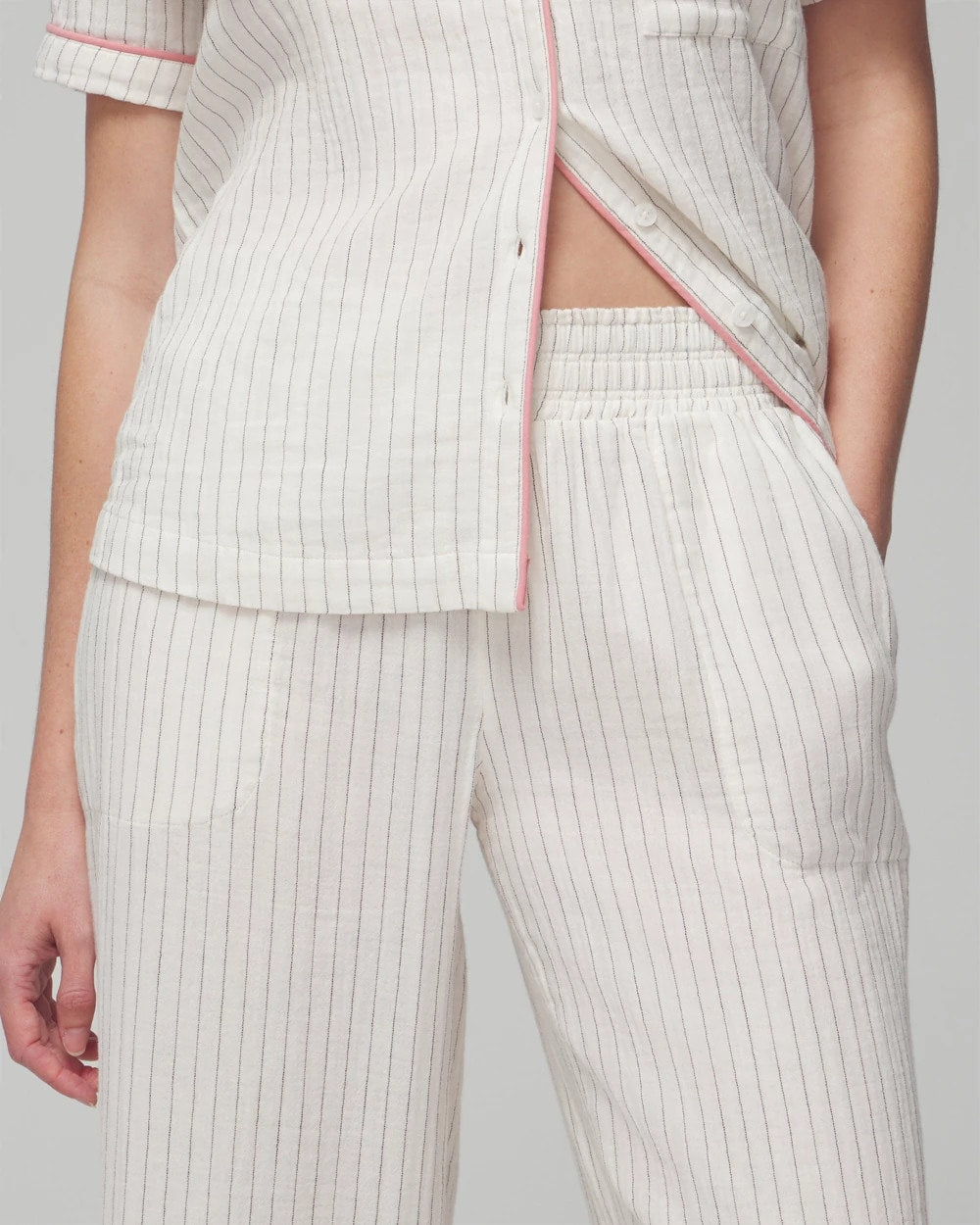 Soma / Pajama Pants DBL CLOTH BW STRIPE