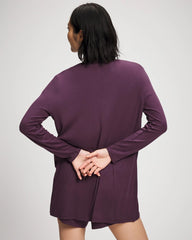 Soma / Lightweight Rib Knit Long Sleeve Wrap PLUM PERFECT