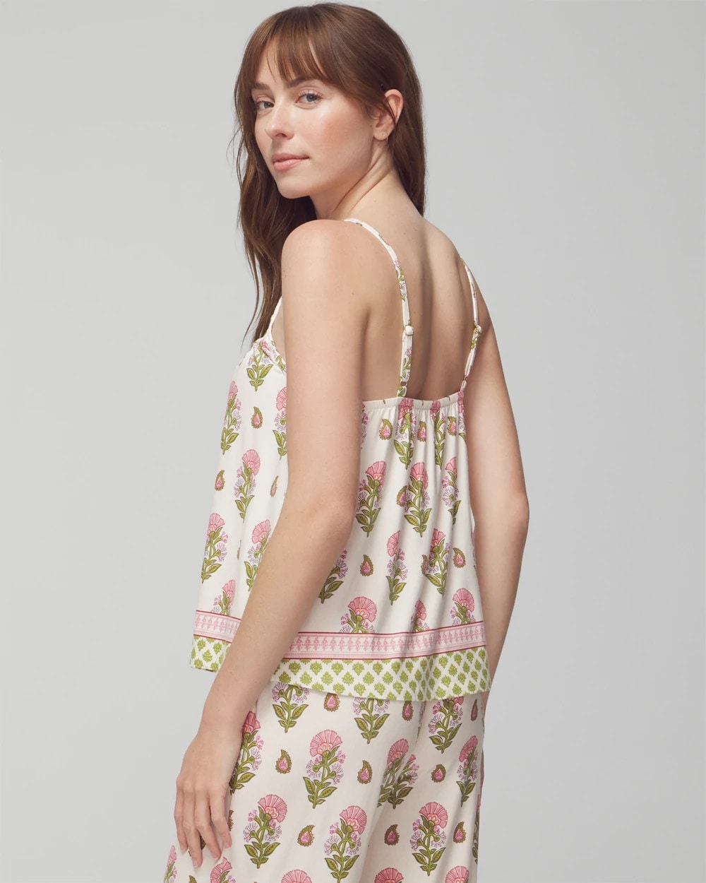 Soma / Smocked Pajama Cami PAISLEY FLORAL BORDER WS