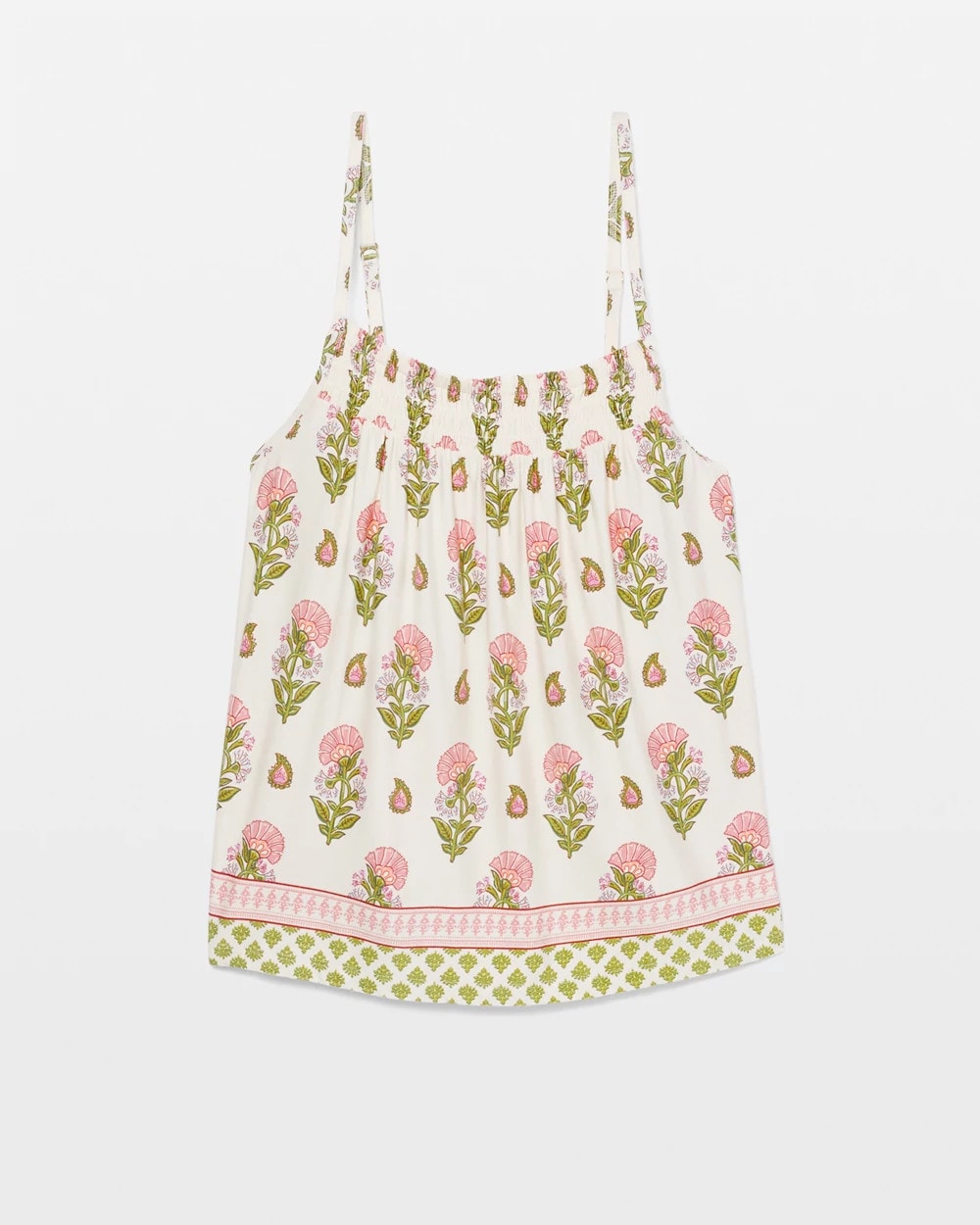 Soma / Smocked Pajama Cami PAISLEY FLORAL BORDER WS