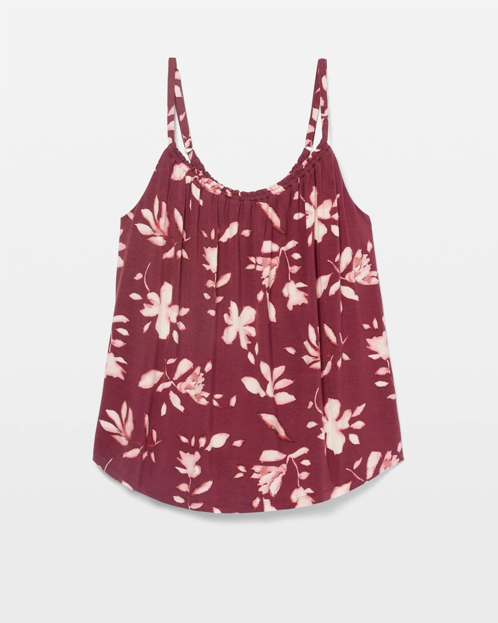 Soma / Shirred Neck Pajama Cami BUDDING ROMANCE VERMILL
