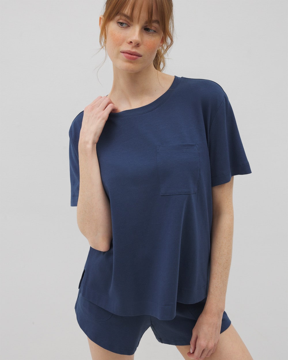 Soma / Short-Sleeve Pocket Pajama Tee INK BLUE