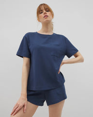 Soma / Short-Sleeve Pocket Pajama Tee INK BLUE