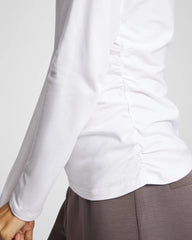 Soma / Ruched Long Sleeve Pajama Tee OPTIC WHITE
