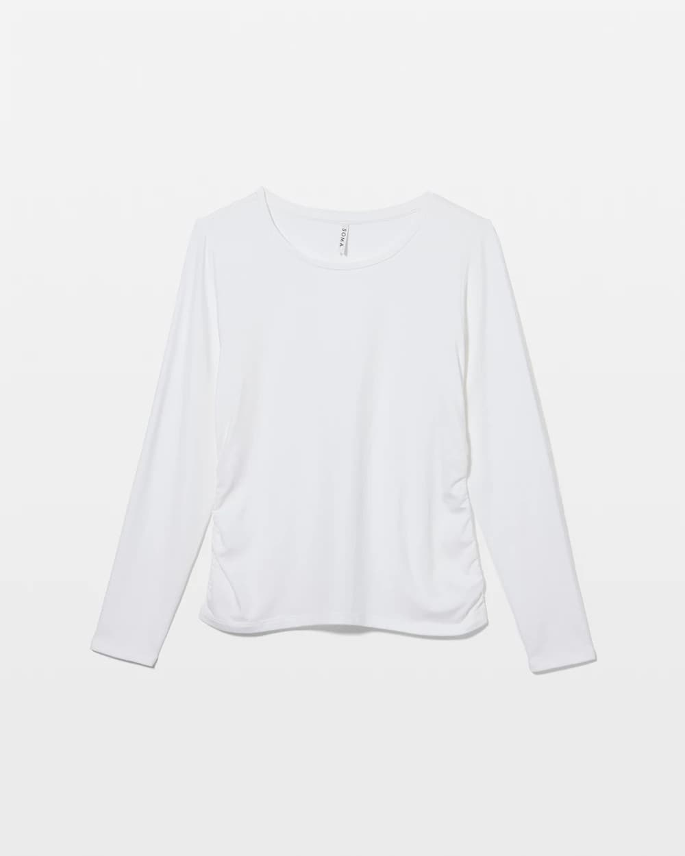 Soma / Ruched Long Sleeve Pajama Tee OPTIC WHITE