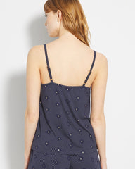 Soma / Lace-Trim Pajama Cami SHINE ON DOT NAVY