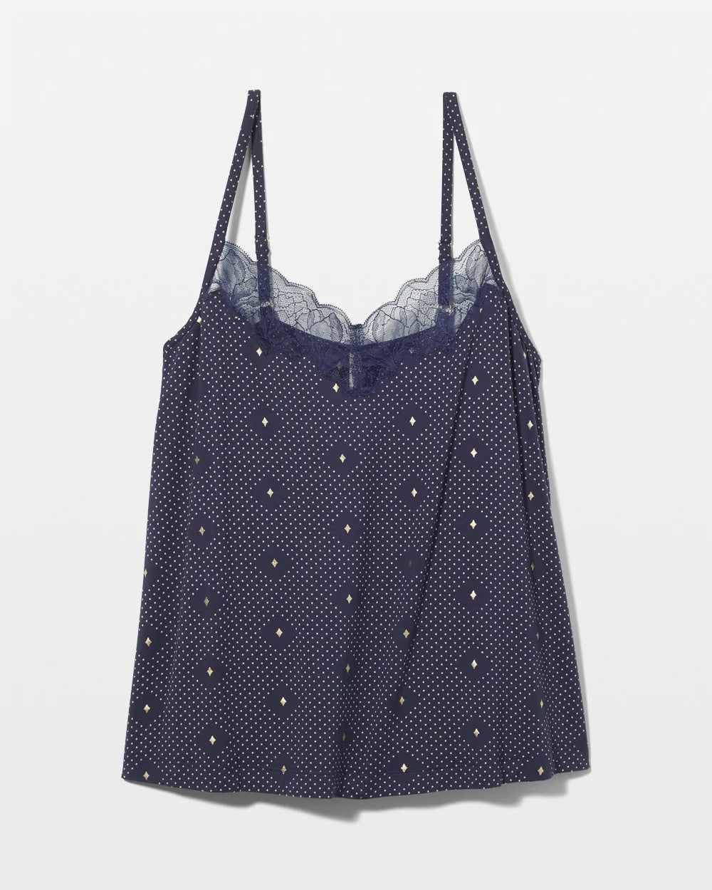 Soma / Lace-Trim Pajama Cami SHINE ON DOT NAVY