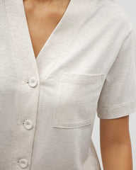 Soma / Button-Front Pajama Tee HEATHER CRYSTAL