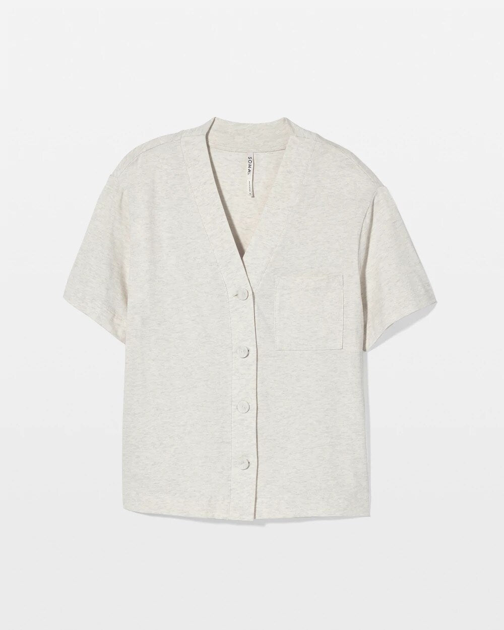 Soma / Button-Front Pajama Tee HEATHER CRYSTAL