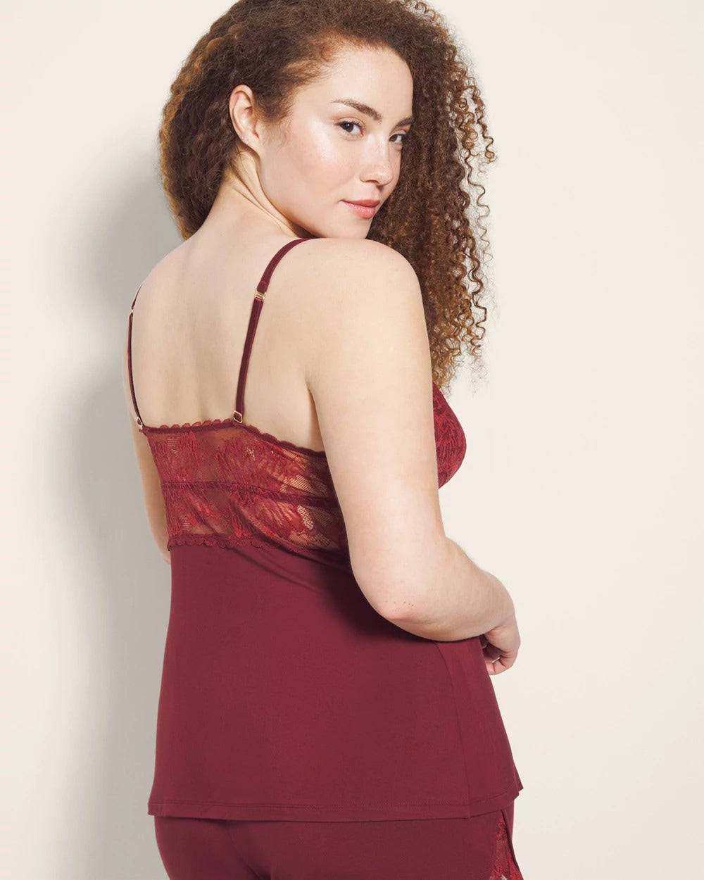 Soma / Pajama Cami With Plunge Necklline VERMILLION