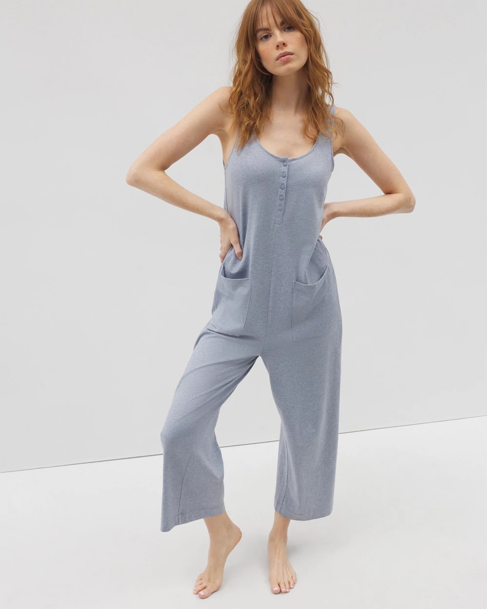 Soma / Henley Jumpsuit HEATHER MARINA