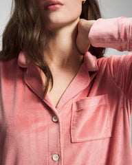 Soma / Long-Sleeve Notch Collar Sleepshirt ANTIQUE PINK