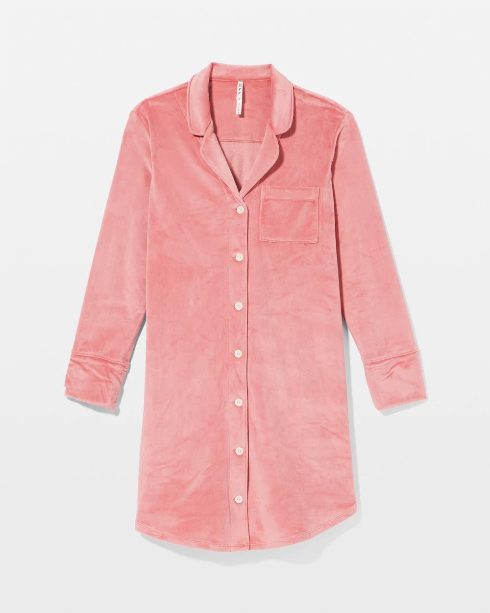 Soma / Long-Sleeve Notch Collar Sleepshirt ANTIQUE PINK