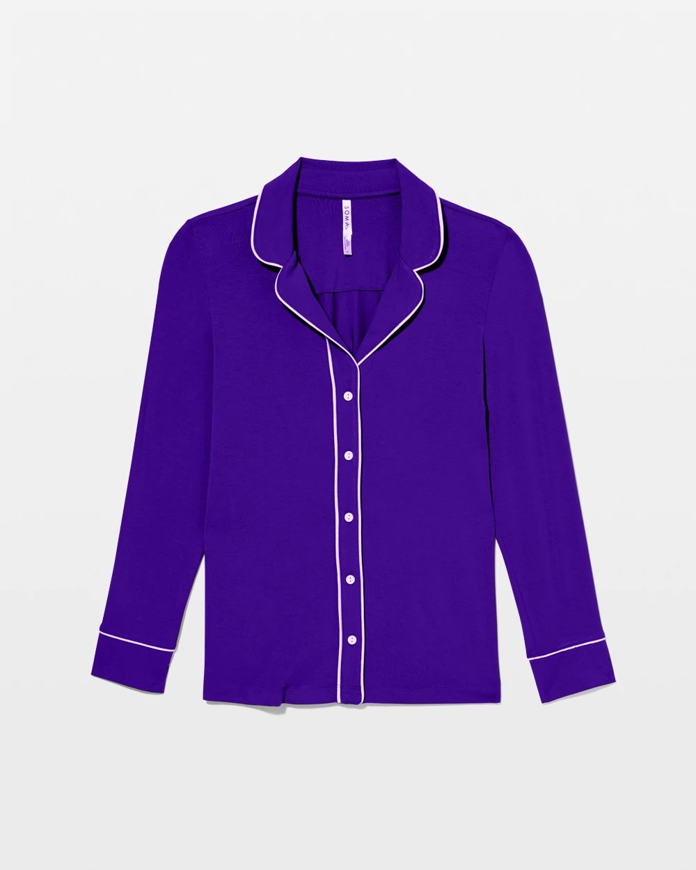 Soma / Long-Sleeve Notch Collar Pajama Top PASSIONFLOWER