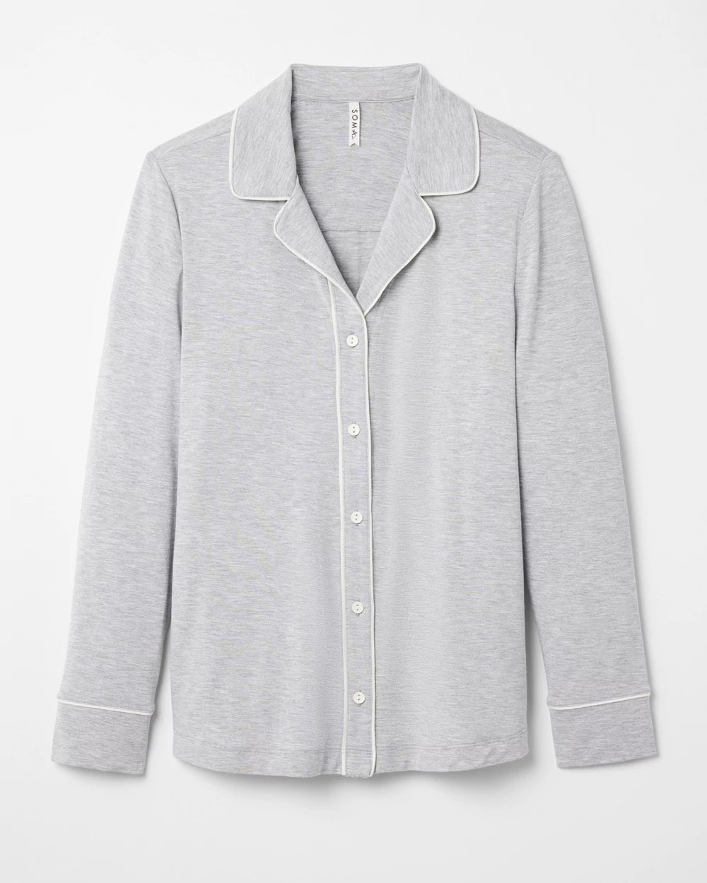 Soma / Long-Sleeve Notch Collar Pajama Top HEATHER OPAL GRAY