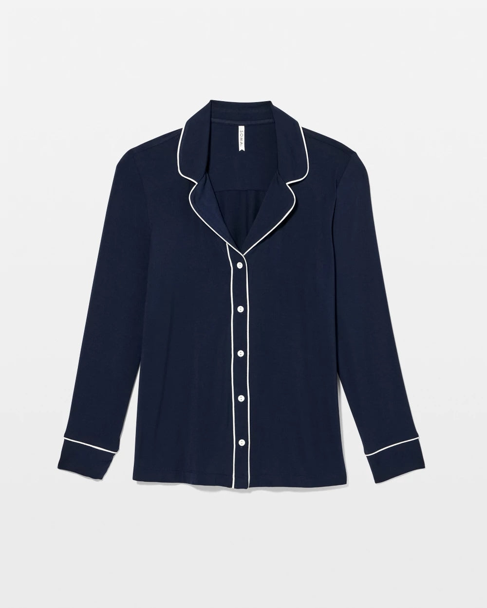Soma / Long-Sleeve Notch Collar Pajama Top NIGHTFALL NAVY