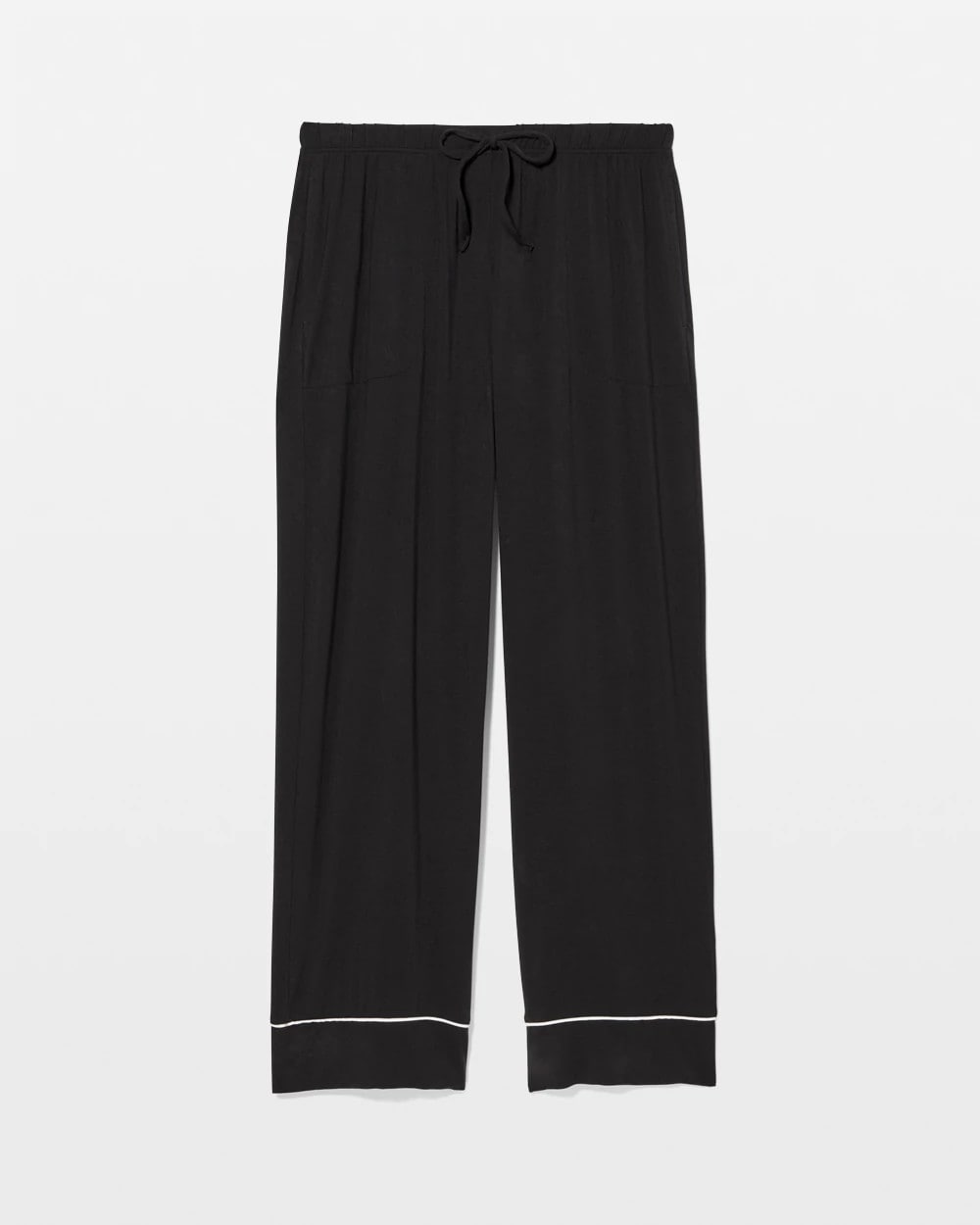 Soma / Solid Piped Pajama Pants BLACK